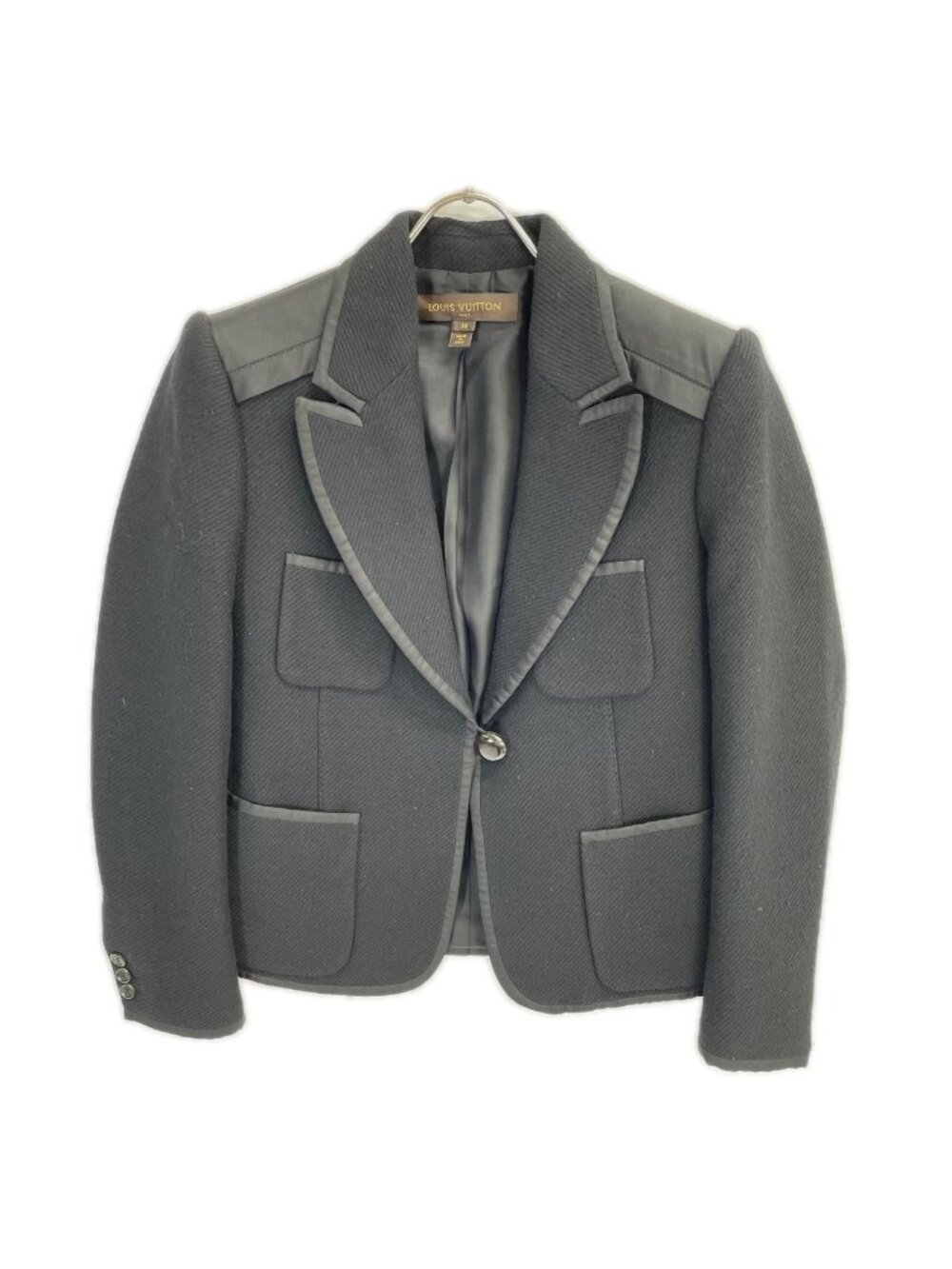 Louis Vuitton Black Wool Silk Docking Tailored Jacket 36